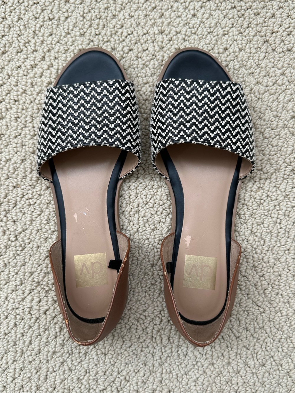 DV by Dolce Vita Black & Brown Woven D'Orsay Flats